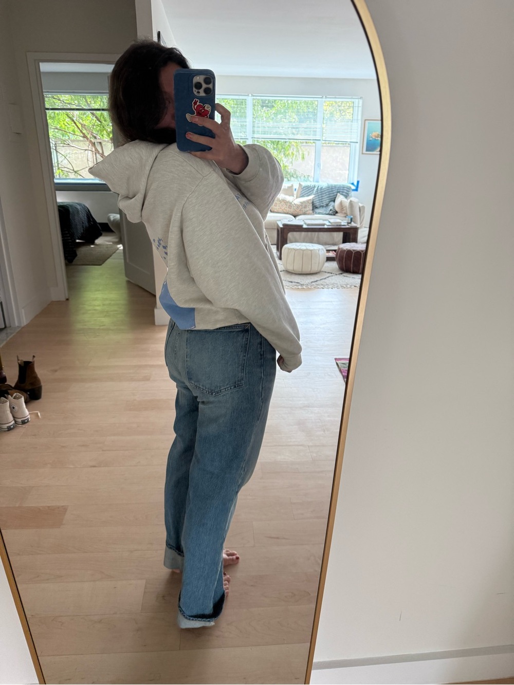 High-Rise Straight Leg Women's Jeans - Light Blue